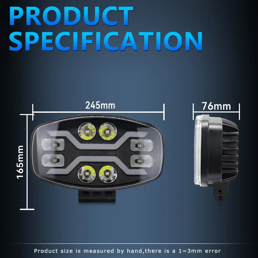 Proiector LED 10" – 100W, 22.000Lm, 12/24V, Spot/Flash/Flow, Alb+Galben, IP67 - My Store