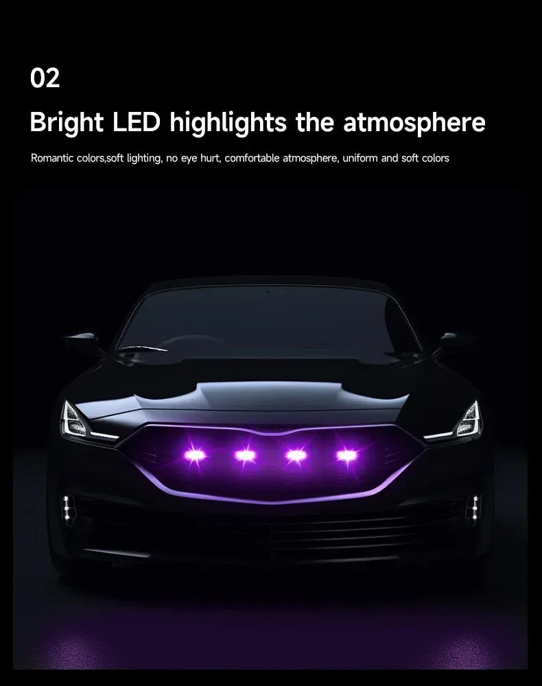 Kit 6x Lumină LED RGB Grilă Frontală – 12V, Control App, Stroboscop - My Store