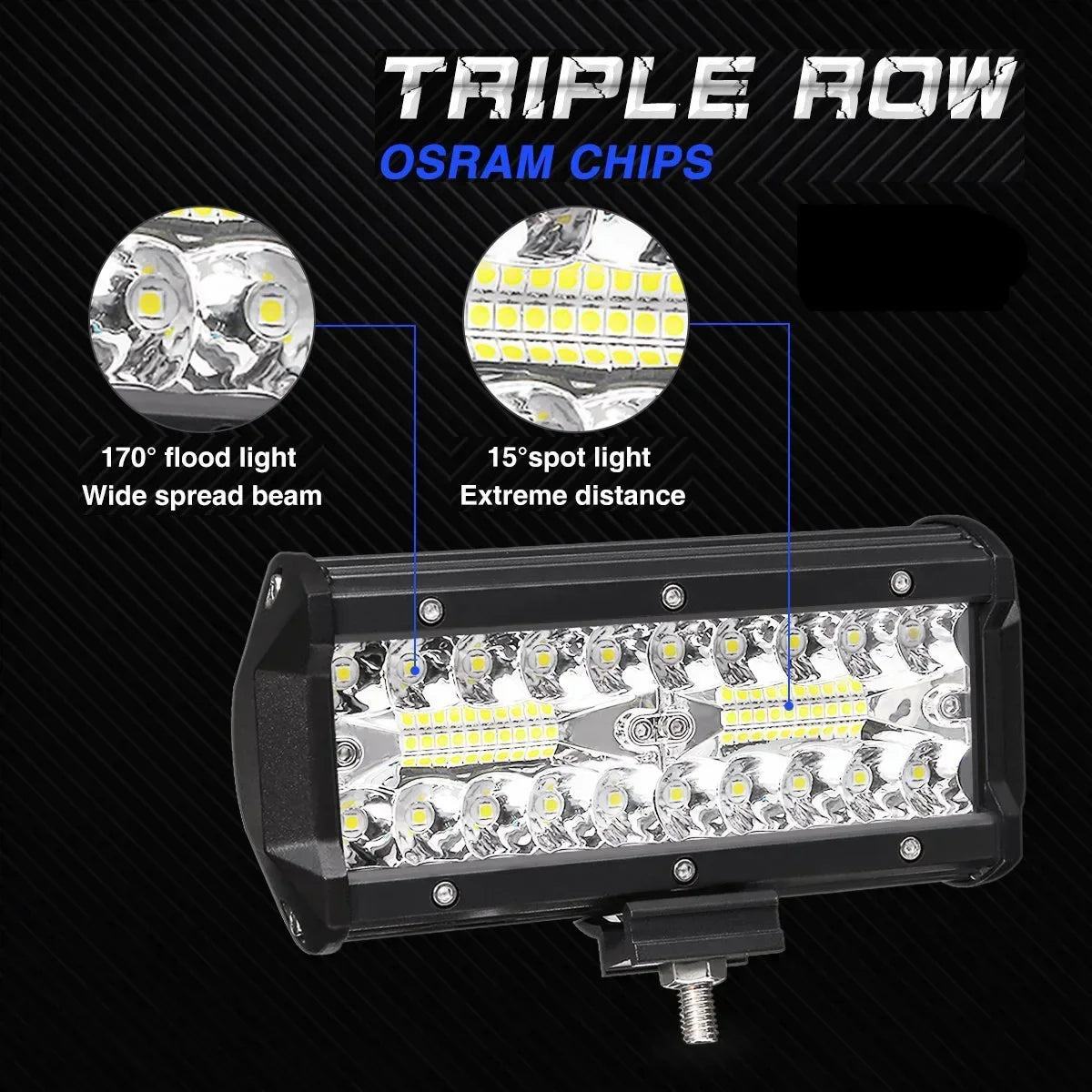 Proiector LED Auto 120W – 12/24V, Spot+Flood, 6500K, IP67 - My Store