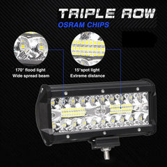 Proiector LED Auto 120W – 12/24V, Spot+Flood, 6500K, IP67 - My Store