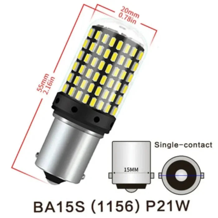 Set 2x Becuri LED 1156 BA15s P21W Canbus – 12V, 3014-144SMD - My Store