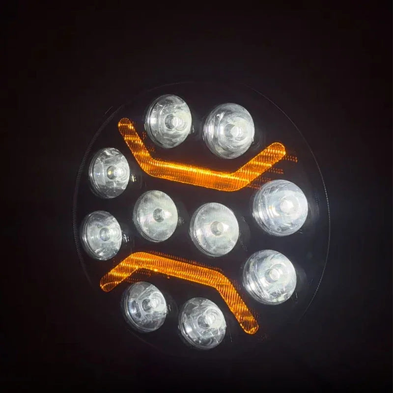 Proiector LED Rotund 7"/9" – 120W, Alb+Galben DRL, Spot/Flood/Combo, 12/24V - My Store
