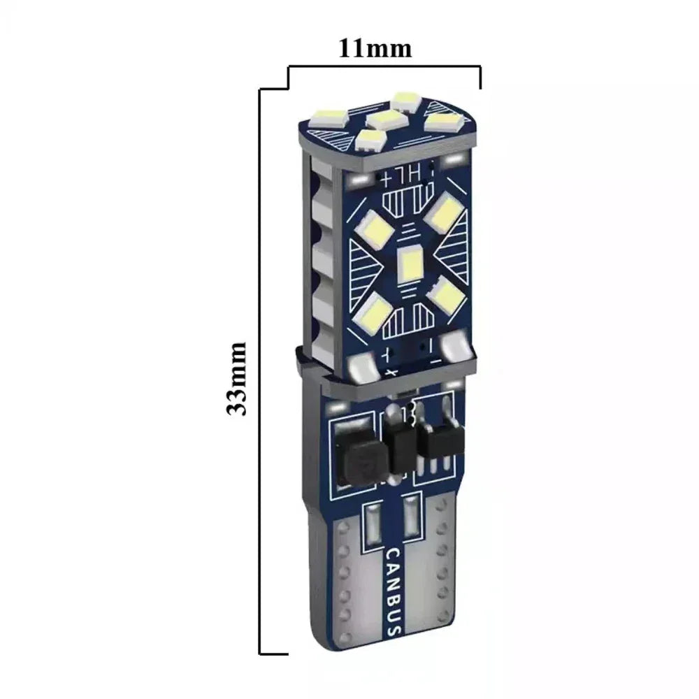Set 2x Becuri LED W5W T10 Canbus – 12V, 2016-15SMD, 6500K Alb - My Store