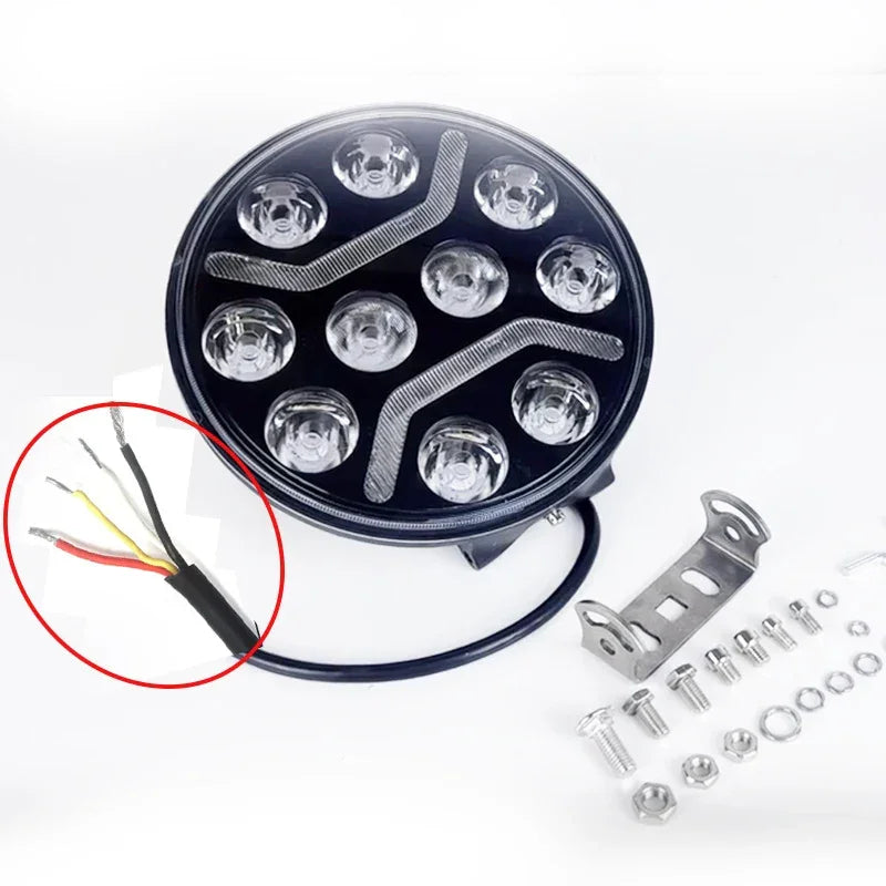 Proiector LED Rotund 7"/9" – 120W, Alb+Galben DRL, Spot/Flood/Combo, 12/24V - My Store