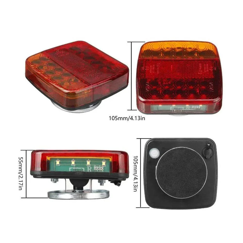 Set 2x Stopuri LED Magnetice Reîncărcabile – 12/24V, Wireless, Spate - My Store