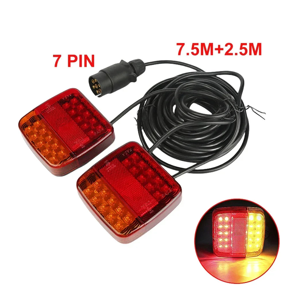Set 2x Stopuri LED Spate – 12V, 26 LED, Cablu 7.5m+2.5m, 7 pini, IP67 - My Store