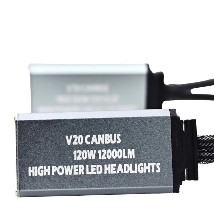 Set 2 Becuri LED Auto V20 – 120W, 12000LM, 6000K, Canbus - My Store