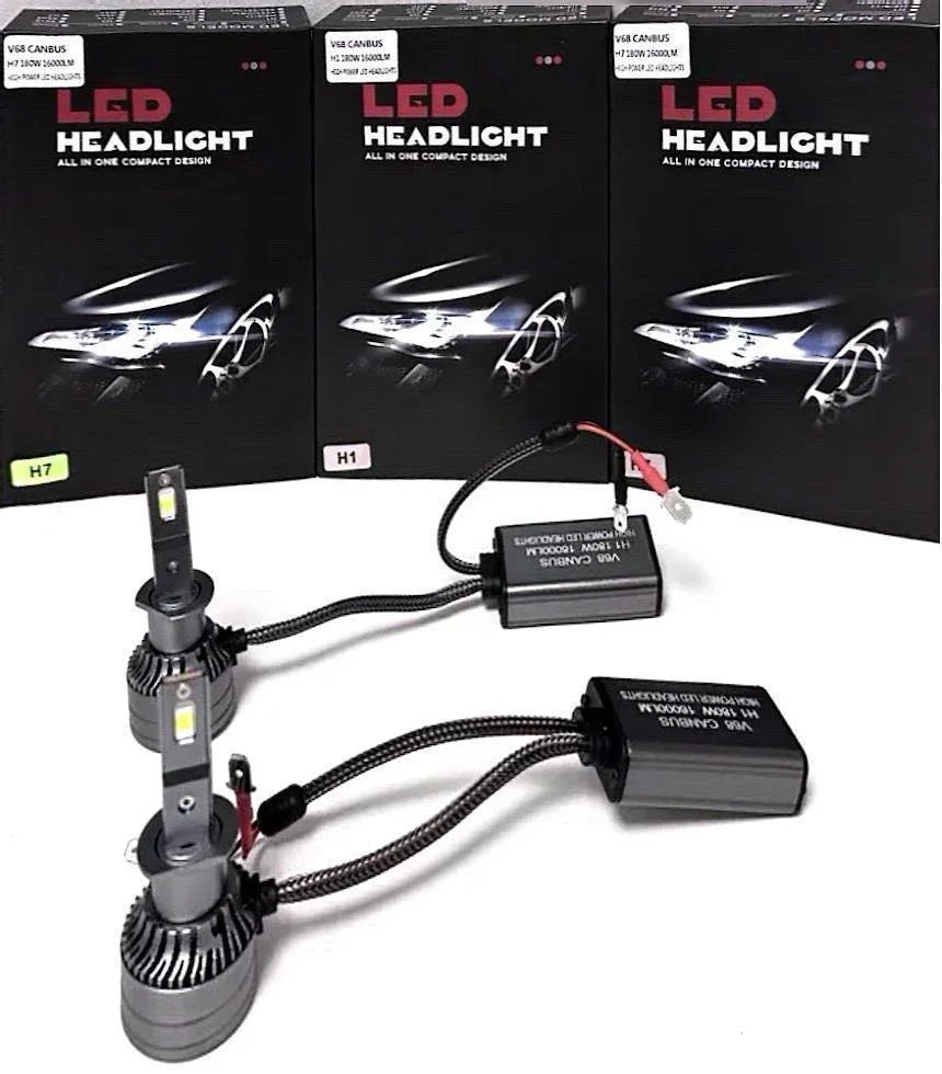 Set 2 Becuri LED Auto V68, Canbus – 180W, 16.000LM, 6000K - My Store