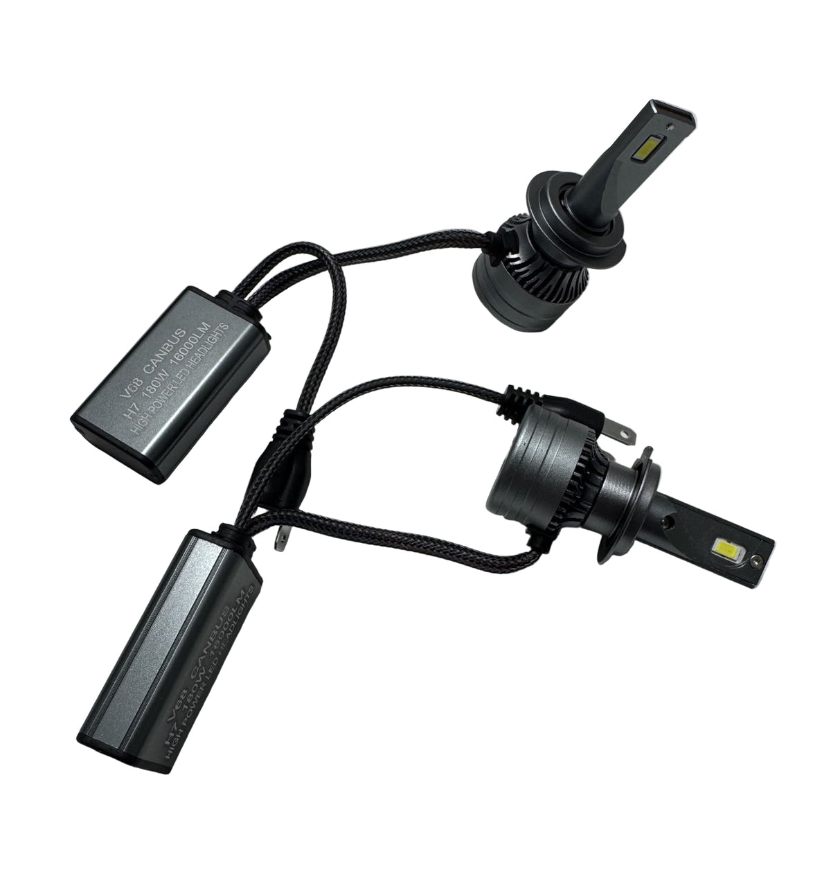Set 2 Becuri LED Auto V68 H7, Canbus – 180W, 16.000LM, 6000K