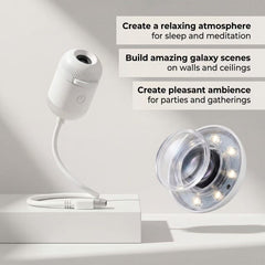 Mini Proiector Galaxy USB cu Lumină de Veghe – 24 Imagini HD, Focus Reglabil