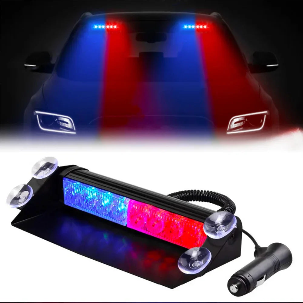 Lumină Stroboscopică LED cu Ventuză – 12V, Interior Parbriz - My Store
