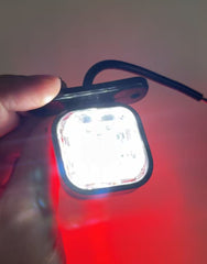 Set 2 Mini Cornite LED De Gabarit 12–24V, Roșu & Alb, Rotunde/Pătrate