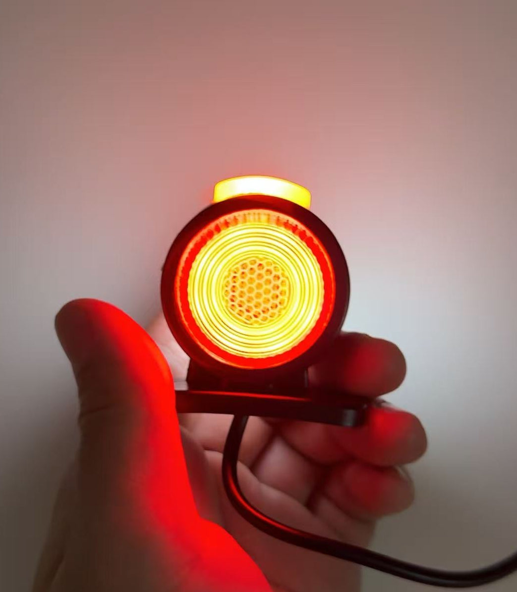 Set 2 Mini Cornite LED De Gabarit 12–24V, Roșu & Alb, Rotunde/Pătrate