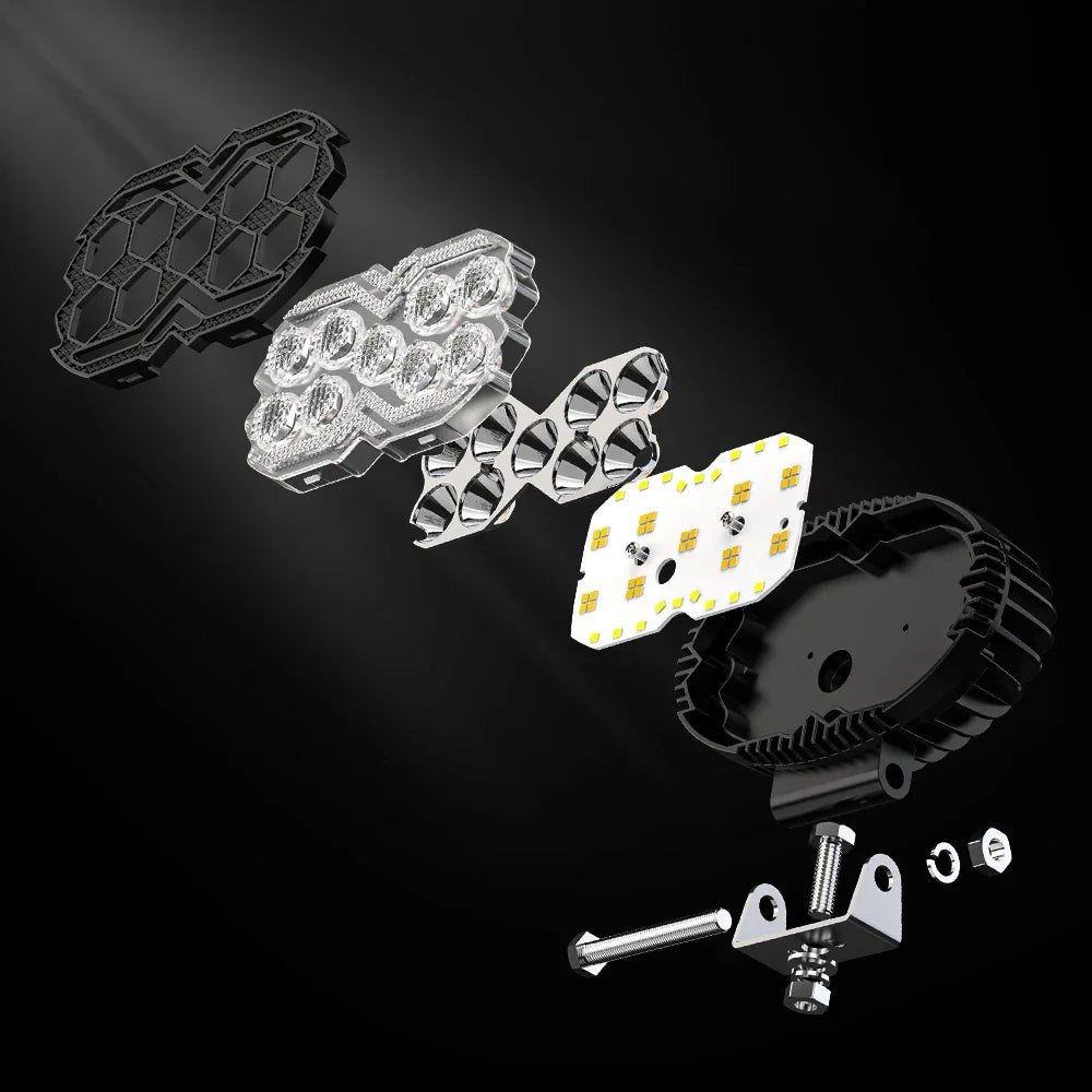 Proiector Rotund LED 5.5" DRL Aluminiu – 9–30V, Alb + Galben - My Store